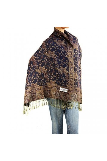 Falari Womens Woven Paisley Pashmina Shawl Wrap Scarf 80" x 27"