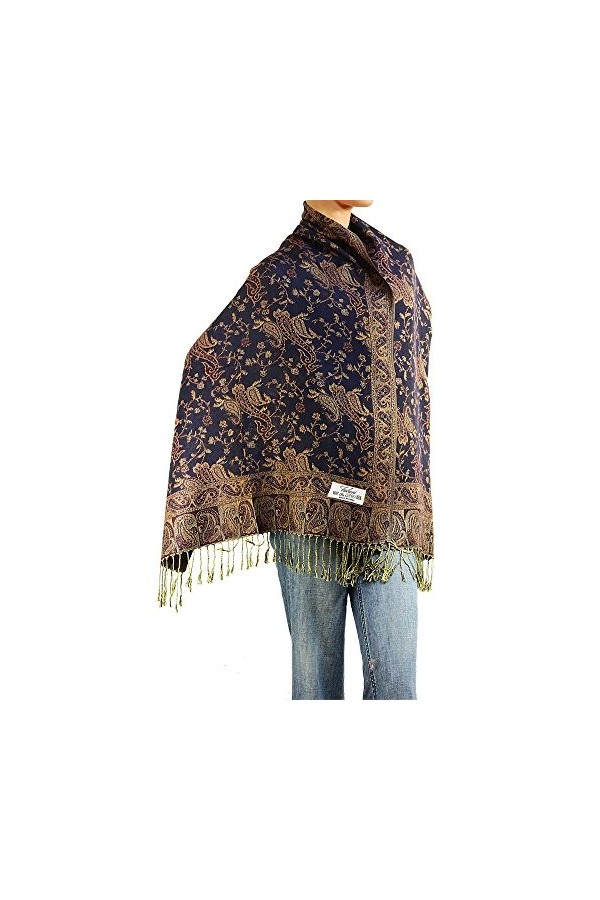Falari Womens Woven Paisley Pashmina Shawl Wrap Scarf 80" x 27"