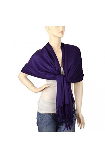 Falari Womens Soft Solid Color Pashmina Shawl Wrap Scarf 80" X 27"