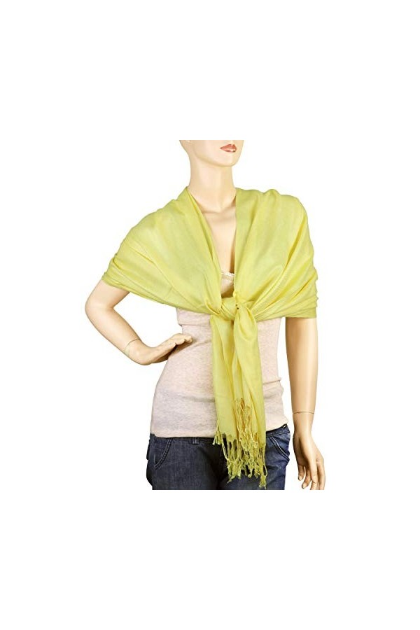 Falari Womens Soft Solid Color Pashmina Shawl Wrap Scarf 80" X 27"
