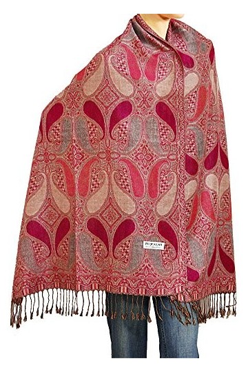 Falari Womens Woven Paisley Pashmina Shawl Wrap Scarf 80" x 27"