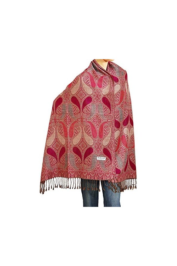 Falari Womens Woven Paisley Pashmina Shawl Wrap Scarf 80" x 27"