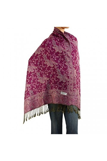 Falari Womens Woven Paisley Pashmina Shawl Wrap Scarf 80" x 27"