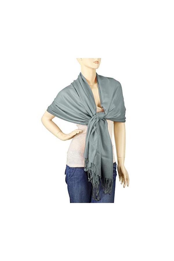 Falari Womens Soft Solid Color Pashmina Shawl Wrap Scarf 80" X 27"
