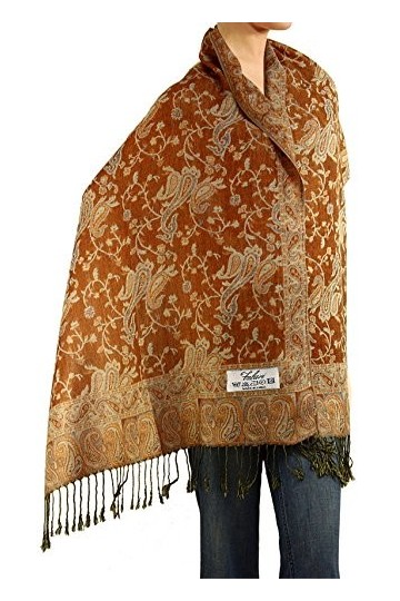 Falari Womens Woven Paisley Pashmina Shawl Wrap Scarf 80" x 27"