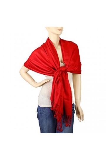 Falari Womens Soft Solid Color Pashmina Shawl Wrap Scarf 80" X 27"