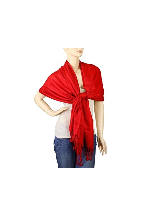 Falari Womens Soft Solid Color Pashmina Shawl Wrap Scarf 80" X 27"