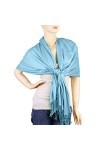 Falari Womens Soft Solid Color Pashmina Shawl Wrap Scarf 80" X 27"