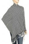 Falari Womens Woven Pashmina Shawl Wrap Scarf 80" x 27" Black & Cream 