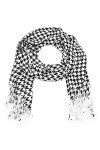Falari Womens Woven Pashmina Shawl Wrap Scarf 80" x 27" Black & Cream 