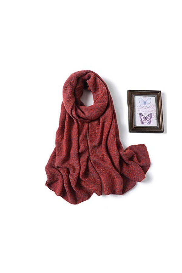 Bywenzai Foulard Écharpe en Tricot De Cachemire Doux pour Les Femmes Écharpes dhiver Chaudes Hijab Solid Pashmina Lady Shawl