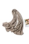 Bywenzai Foulard Écharpe en Tricot De Cachemire Doux pour Les Femmes Écharpes dhiver Chaudes Hijab Solid Pashmina Lady Shawl