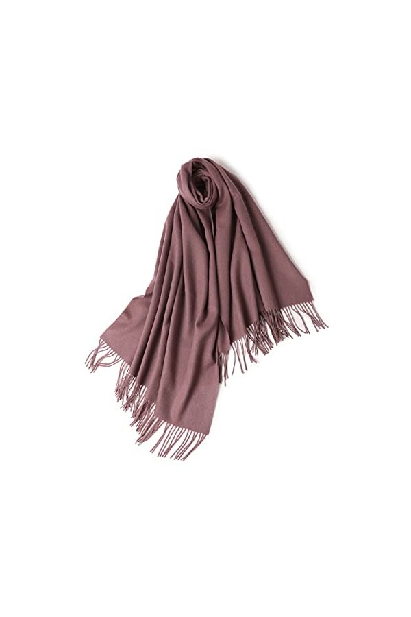 Écharpe de Châle en Laine à Glands pour Femmes, Grande Doux Écharpes Pashmina Couleur Unie, Echarpe Etole Chaude Hiver, Châle