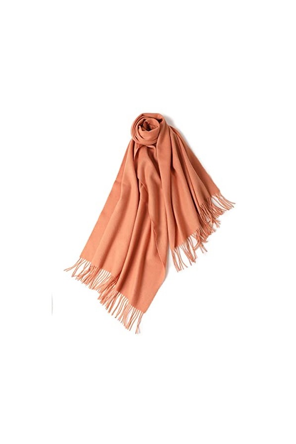 Écharpe de Châle en Laine à Glands pour Femmes, Grande Doux Écharpes Pashmina Couleur Unie, Echarpe Etole Chaude Hiver, Châle