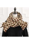 Foulard À Carreaux Faucheuse Hiver Pashmina Châles Imitation De Cachemire Épaisse Enveloppe Dame Tassel Foulards Chauds Colo