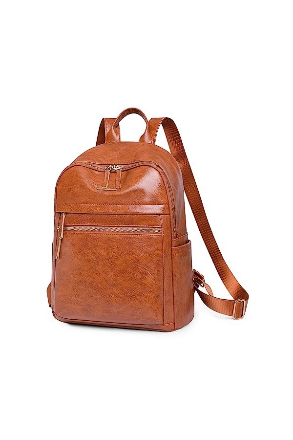 BAIGIO Sac à Dos pour Femme en Cuir PU Anti-vol Sac porté Dos Imperméable pour Ados Filles Dames Grand Capacité Sacs Décole 