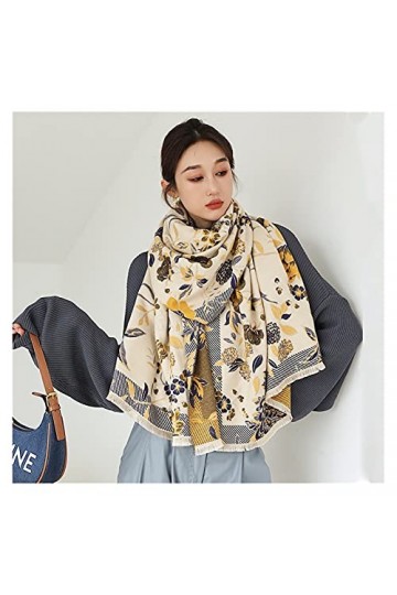 TOMYEUS Écharpes Écharpe à imprimé Floral pour Femmes Chaudes Hiver Cachemire Pashmina Foulard châles châles Femelle Couvertu