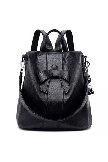 Monitika Sac à dos Femme antivol Mode Cuir loisir Voyage Sac a dos Noir