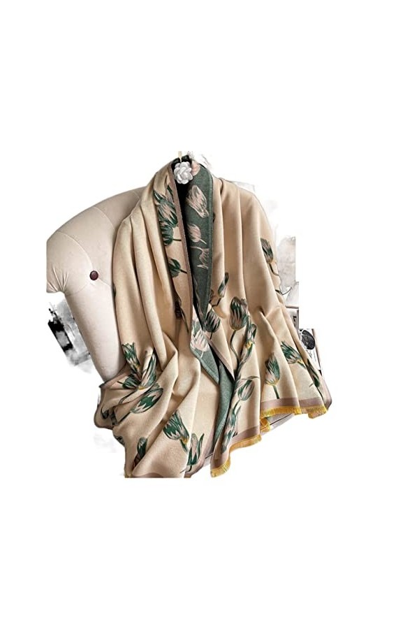 LiFBeauTiFul Hiver Chaud Cachemire écharpe Femmes Floral châles Pashmina enveloppes Dame Mode épaisse Couverture Femme Color