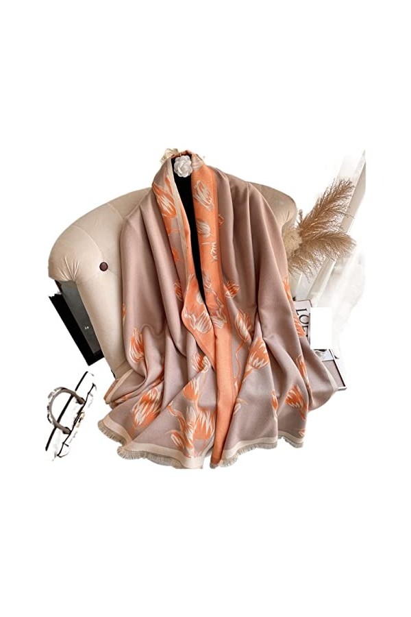 LiFBeauTiFul Hiver Chaud Cachemire écharpe Femmes Floral châles Pashmina enveloppes Dame Mode épaisse Couverture Femme Color