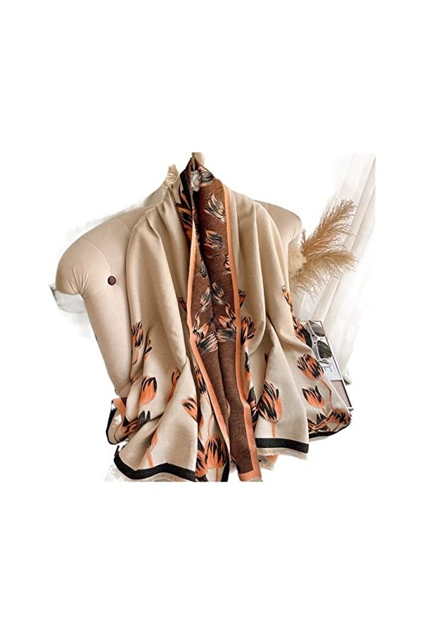 LiFBeauTiFul Hiver Chaud Cachemire écharpe Femmes Floral châles Pashmina enveloppes Dame Mode épaisse Couverture Femme Color