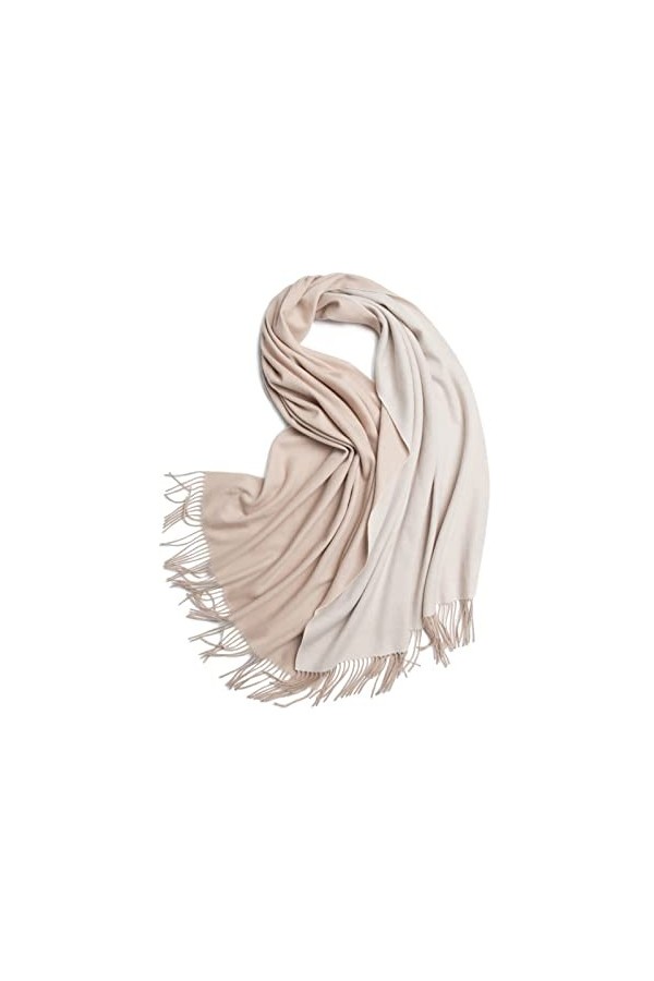 Écharpe dhiver pour femme - Longue écharpe chaude - Réversible - En laine, Couleur-5, L