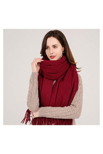 Srfghjs Écharpe Foulard de Laine Femme écharpe Hiver épaissie épaissir des écharpes Chaudes Hiver Couleur Solide Enveloppemen