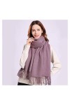 Srfghjs Écharpe Foulard de Laine Femme écharpe Hiver épaissie épaissir des écharpes Chaudes Hiver Couleur Solide Enveloppemen