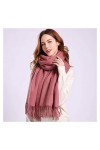 Srfghjs Écharpe Foulard de Laine Femme écharpe Hiver épaissie épaissir des écharpes Chaudes Hiver Couleur Solide Enveloppemen