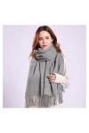 Srfghjs Écharpe Foulard de Laine Femme écharpe Hiver épaissie épaissir des écharpes Chaudes Hiver Couleur Solide Enveloppemen