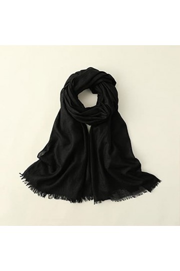 Foulard Femme Cheveux Echarpe Soie Nouvelle Écharpe Femmes Mode Plage Longue Écharpe Coton Lin Écharpe Femmes Taille Unique 7