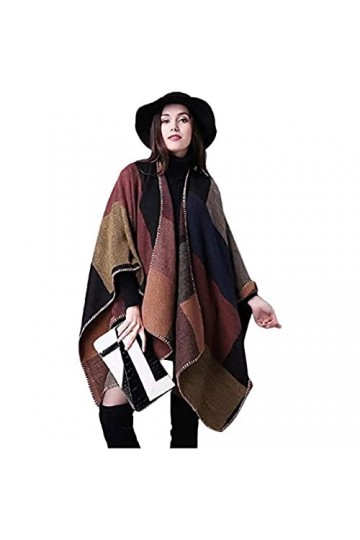 ABGRC Écharpe Imitation Cachemire, châle Double Face, écharpes épaissies à Carreaux Automne Hiver, châle Enveloppant pour Fem