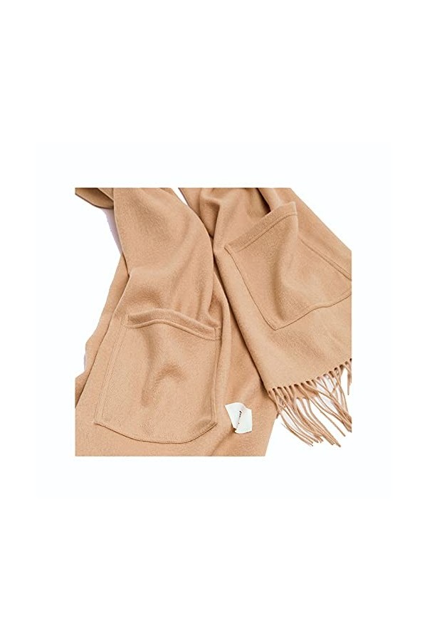 Châle Wrap avec Poches pour Femme Foulard Foulard Bureau Air Conditionné Cadeau Chambre,Yellow-70X200cm