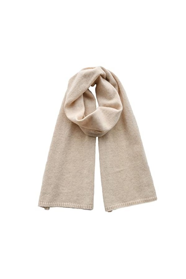 SERUMY Écharpes Tricotées Cachemire Scharpes Beige Femme Et Hommes Écharpe Tricotée dhiver Adultes Chauds Longues Dames Lain