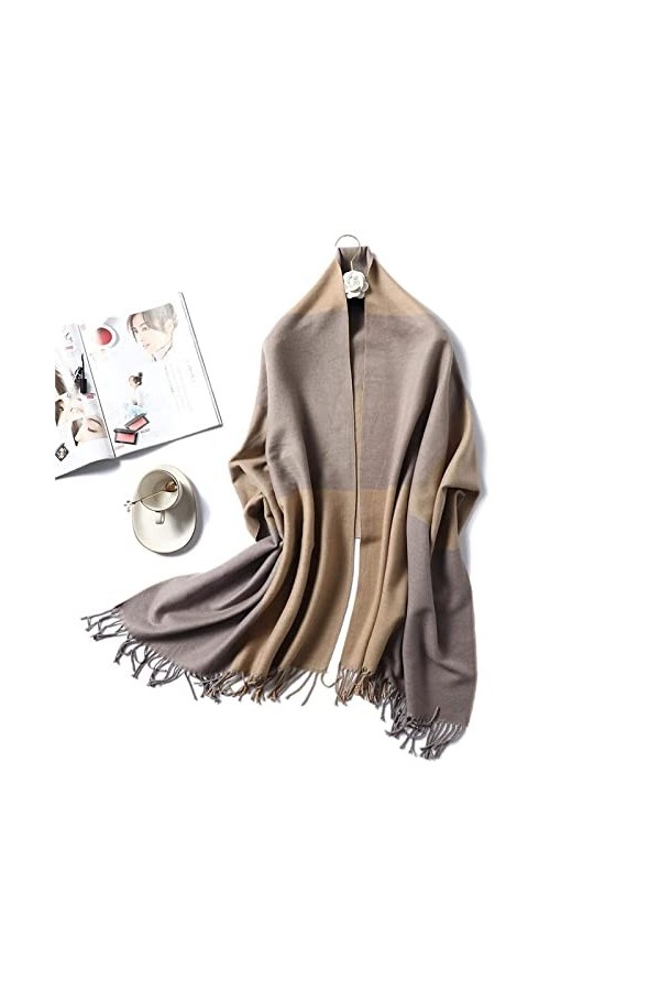 Écharpe Femmes Châles Wraps Châles Chapeau Ensemble Écharpes Écharpe À Carreaux Femmes Écharpes Dhiver Épais Chaud Solide Ch