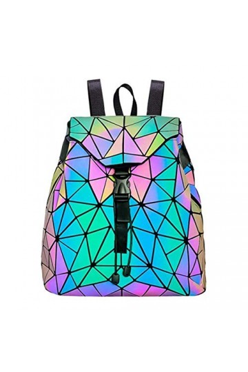 Géométrique Sac à Dos de Femmes Sac à Dos Lumineux Nightglowing Mode Sacs à Dos Loisir Sac à Dos de Voyage holographique réfl