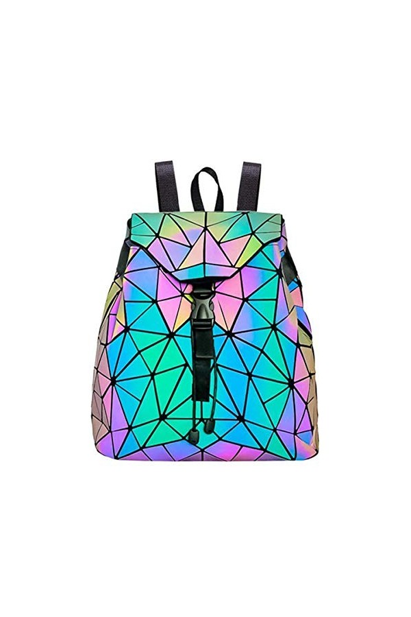 Géométrique Sac à Dos de Femmes Sac à Dos Lumineux Nightglowing Mode Sacs à Dos Loisir Sac à Dos de Voyage holographique réfl