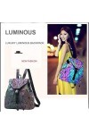 Géométrique Sac à Dos de Femmes Sac à Dos Lumineux Nightglowing Mode Sacs à Dos Loisir Sac à Dos de Voyage holographique réfl