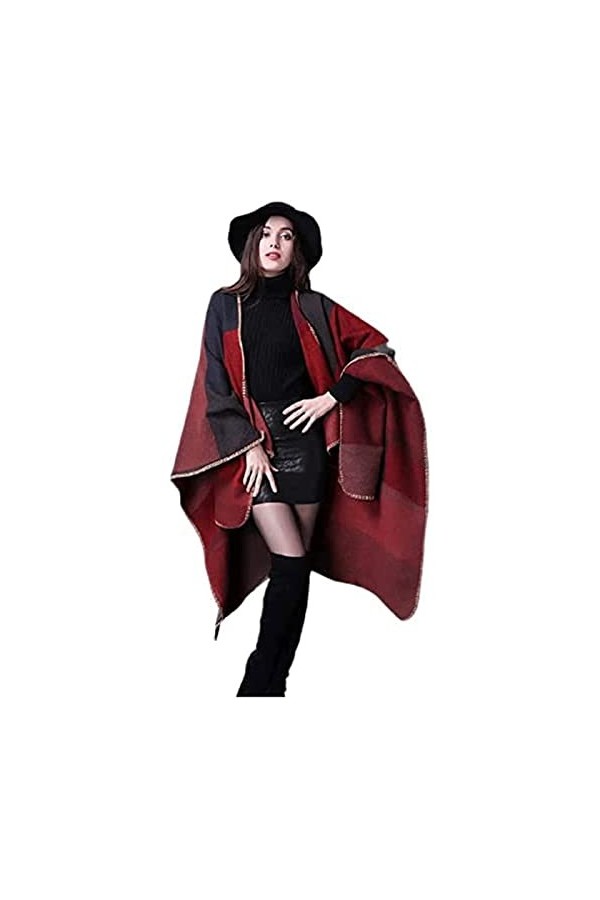 ABGRC Écharpe Écharpe Imitation Cachemire, châle Double Face, écharpes épaissies à Carreaux Automne Hiver, châle Enveloppant 