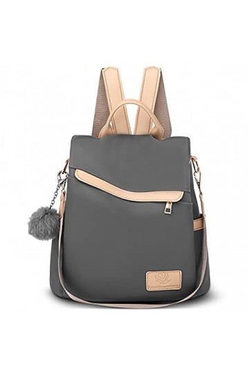 DORRISO Sac à Dos Femme Antivol Sacs À Bandoulière Sacoche pour Ordinateur Portable Étanche PU Cuir + Nylon Voyage Sac à Dos 