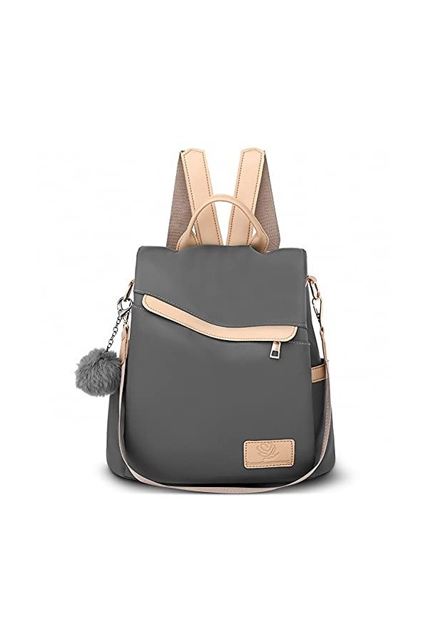 DORRISO Sac à Dos Femme Antivol Sacs À Bandoulière Sacoche pour Ordinateur Portable Étanche PU Cuir + Nylon Voyage Sac à Dos 