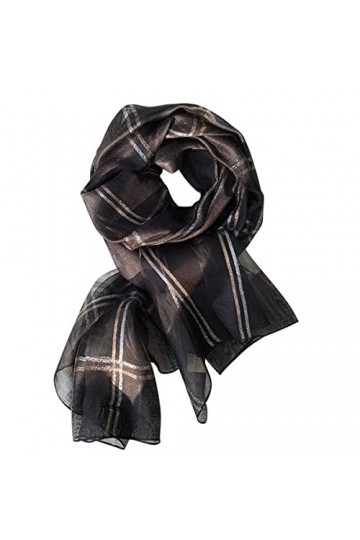 Foulard en Soie, Écharpes de Couverture pour Femmes et Hommes Élégant Hiver Long Doux Chaud Cosy Tartan Check Cachemire Laine