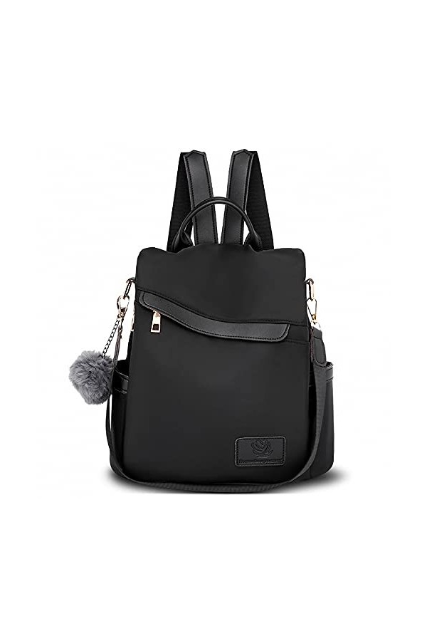 DORRISO Sac à Dos Femme Antivol Sacs À Bandoulière Sacoche pour Ordinateur Portable Étanche PU Cuir + Nylon Voyage Sac à Dos 