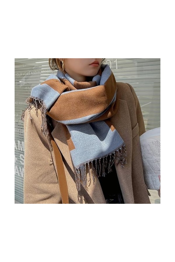 SYT-MD Echarpe Femme, Écharpe dhiver solide plus épaisse for femmes, écharpe en laine et cachemire for le cou et la tête, Pa