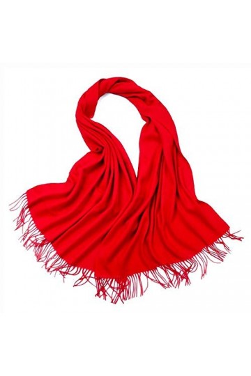 Echarpes Et Chalesécharpe 100% Laine Pour Rester Au Chaud En Hiver Et Châle Épais En Laine Pure Couleur Pompon-Rouge_70 * 200