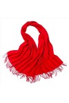 Echarpes Et Chalesécharpe 100% Laine Pour Rester Au Chaud En Hiver Et Châle Épais En Laine Pure Couleur Pompon-Rouge_70 * 200