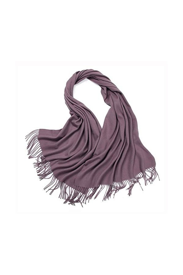 Echarpes Et Chalesécharpe 100% Laine Pour Rester Au Chaud En Hiver Et Châle Épais En Laine Pure Couleur Pompon-Rouge_70 * 200