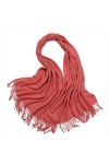 Echarpes Et Chalesécharpe 100% Laine Pour Rester Au Chaud En Hiver Et Châle Épais En Laine Pure Couleur Pompon-Rouge_70 * 200