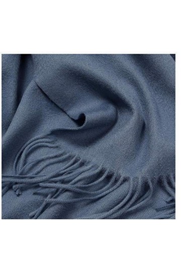 Echarpes Et Foulardsécharpe 100% Laine Pour Rester Au Chaud En Hiver Et Châle Épais En Laine Pure Couleur Pompon-Bleu_70 * 20