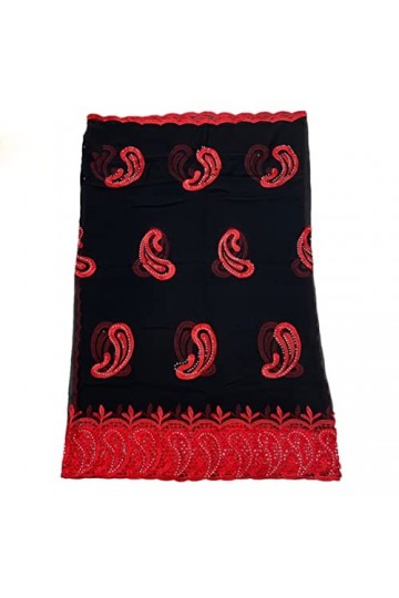 Lmtossey Mousseline de soie africaine Dubaï multicolore pour châle de grande taille en dentelle écharpe bandeau musulman